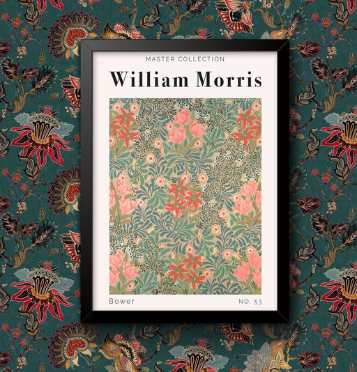 William Morris Art Print Bower No 53: Vintage Poster, Framed or Unframed, A4 A3, High Quality Cottagecore Wall Decor wall art poster – printed in Yorkshire