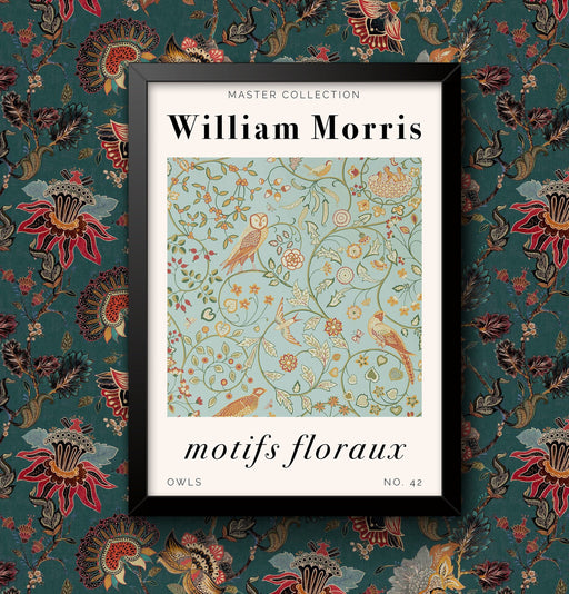 William Morris Art Print Owls No 42: Vintage Poster, Framed or Unframed, A4 A3, English Countryside Cottagecore Wall Art wall art poster – printed in Yorkshire