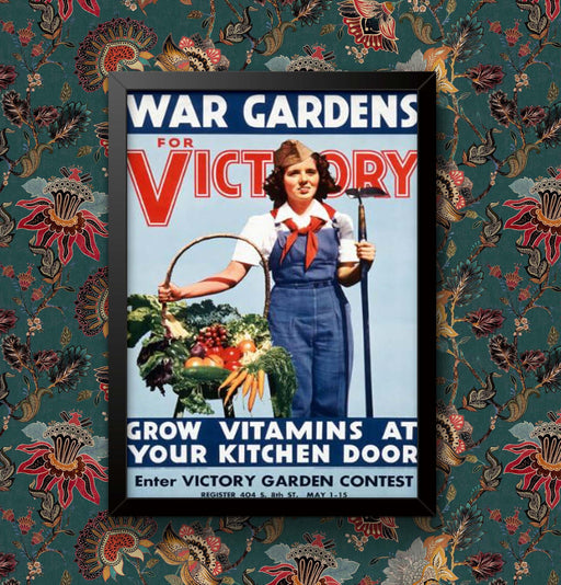 Vintage World War WW2 advertisement Dig for Victory Grow your own Vegetables Wall Art Poster Print Framed or Unframed wall art poster – printed in Yorkshire