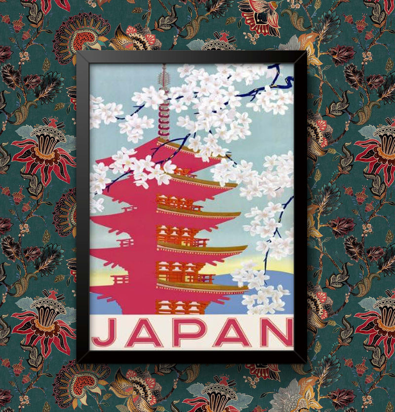Japan Railway British Travel Poster Wall Art Railway A4 and A3 size print Framed or Unframed wall art poster – printed in Yorkshire
