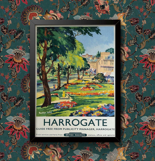Poster Harrogate North Yorkshire Print: Vintage British Railway Travel Art, Framed or Unframed, High Quality Wall Decor wall art poster – printed in Yorkshire