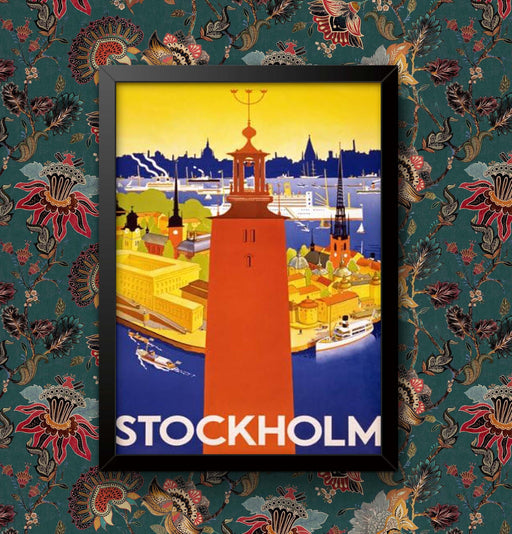 Vintage 1936 Stockholm Sweden Swedish Railway Travel Poster Wall Art print Various sizes 1Framed or Unframed wall art poster – printed in Yorkshire