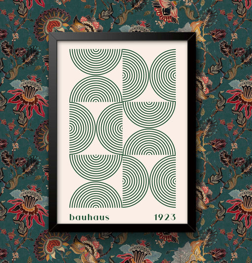 Bauhaus Frankfurt Exhibition Art Print: Vintage Green Poster, Framed or Unframed wall art poster – printed in Yorkshire