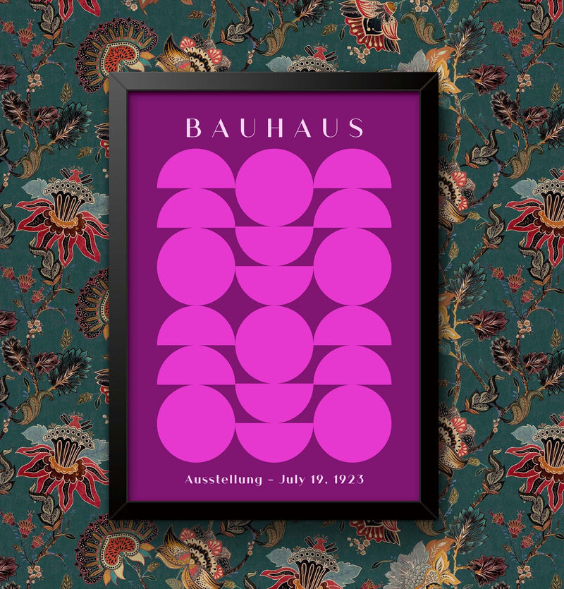 Bauhaus Ausstellung 1923 Print: Vintage Pink Painting, Framed Art Poster wall art poster – printed in Yorkshire
