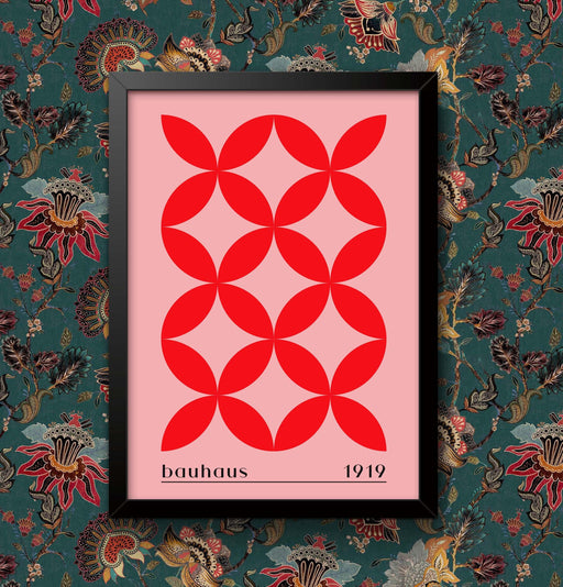 Bauhaus Ausstellung 1919 Print: Vintage Red Painting, Framed Art Poster wall art poster – printed in Yorkshire