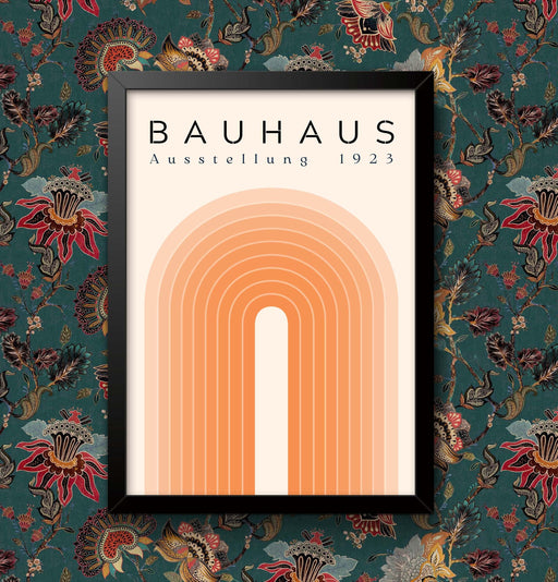 Bauhaus Ausstellung 1923 Print: Vintage Orange Art Poster, Framed Option wall art poster – printed in Yorkshire