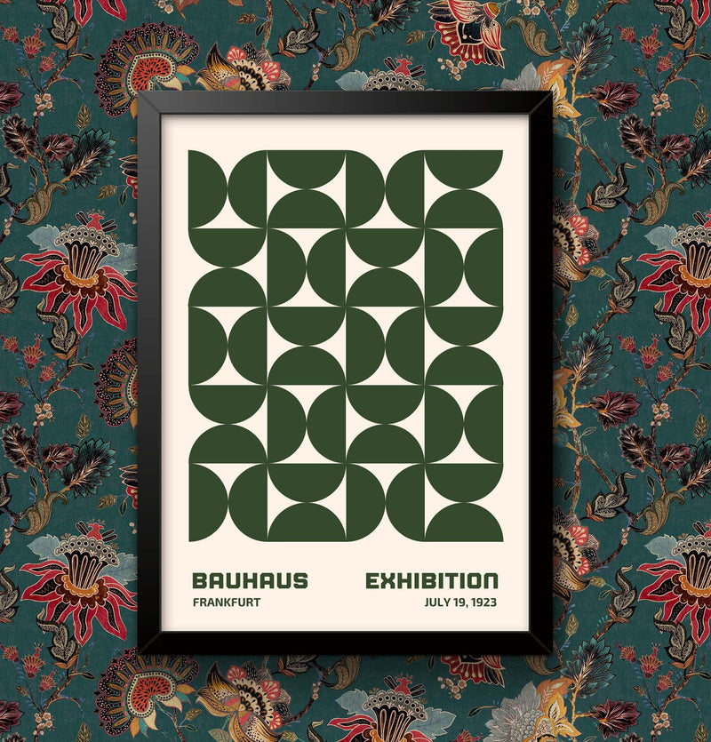 Bauhaus Frankfurt Exhibition Art Print: Vintage Green Painting Poster wall art poster – printed in Yorkshire