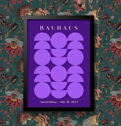 Bauhaus Ausstellung 1923 Print: Purple Vintage Art Poster, Framed or Unframed wall art poster – printed in Yorkshire