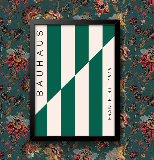 Bauhaus Frankfurt 1919 Art Print: Vintage Green Painting, Framed or Unframed wall art poster – printed in Yorkshire