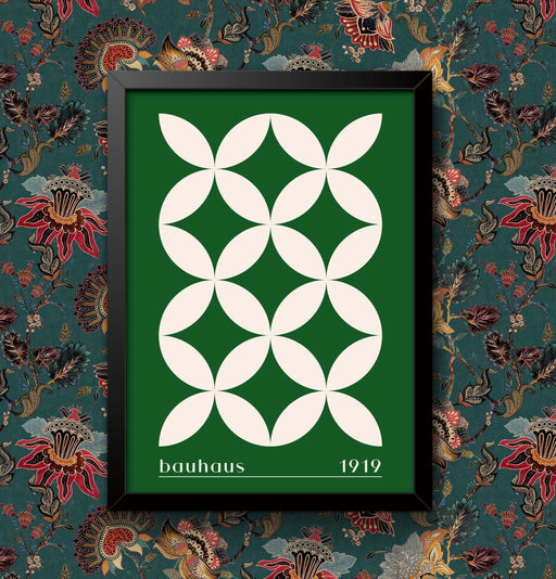 Bauhaus 1919 Exhibition Print: Vintage Green Art Poster, Framed or Unframed wall art poster – printed in Yorkshire
