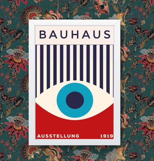 Bauhaus Exhibition Print: Abstract Geometric Art Poster, Blue Black Red wall art poster – printed in Yorkshire