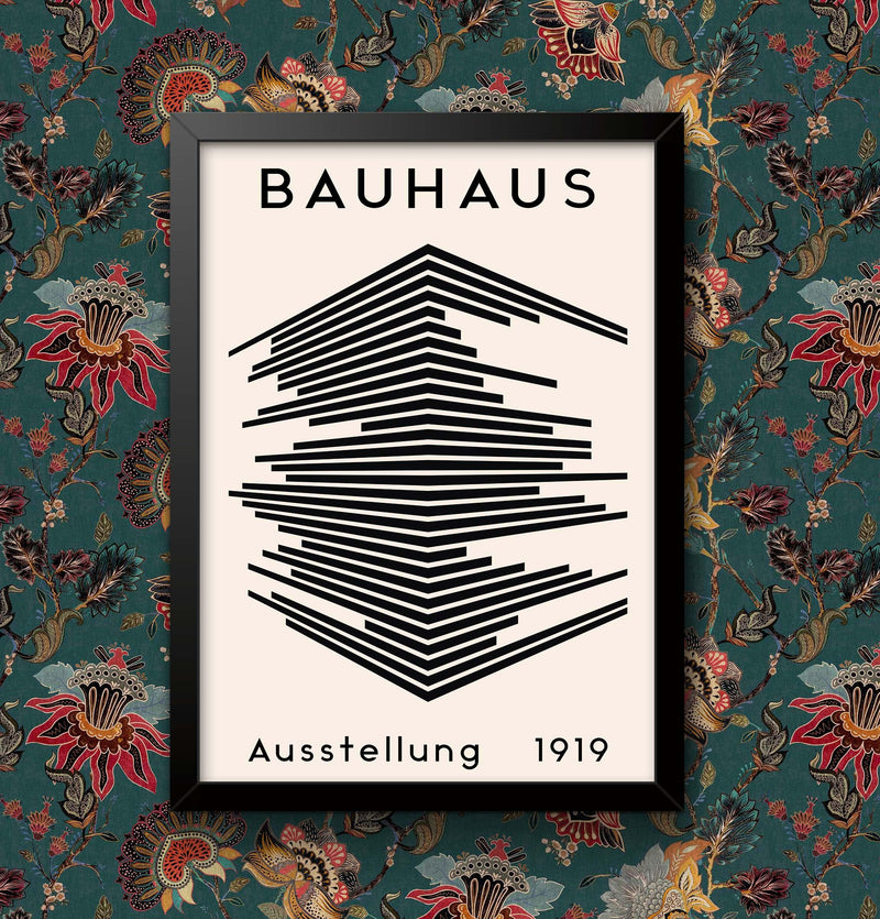 Bauhaus Ausstellung 1919 Print: Black & White Vintage Art Poster wall art poster – printed in Yorkshire