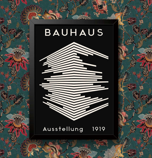 Bauhaus Exhibition Art Print: 1919 No. 47, Black & White Poster wall art poster – printed in Yorkshire
