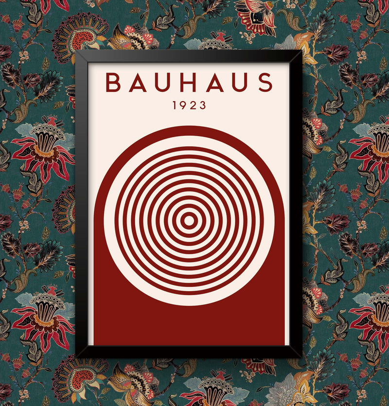 Bauhaus 1923 Exhibition Print: Red Abstract Art Poster, Framed Option wall art poster – printed in Yorkshire