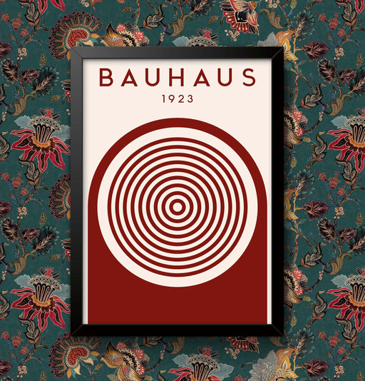 Bauhaus 1923 Exhibition Print: Red Abstract Art Poster, Framed Option wall art poster – printed in Yorkshire