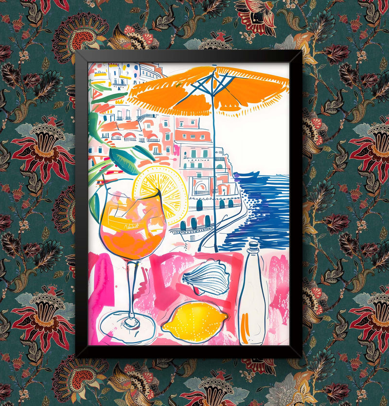 Beach Scene Art Print: Framed Coastal Wall Decor wall art poster – printed in Yorkshire