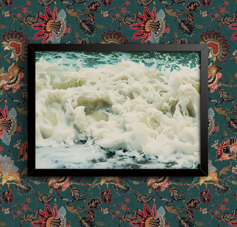 Sea Surf Art Print: Beach Waves Poster, Framed or Unframed wall art poster – printed in Yorkshire