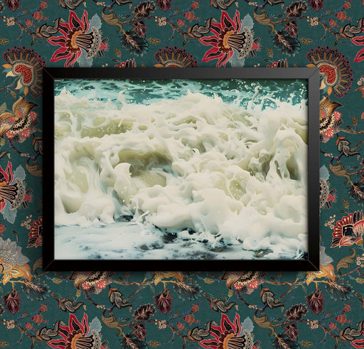 Sea Surf Art Print: Beach Waves Poster, Framed or Unframed wall art poster – printed in Yorkshire