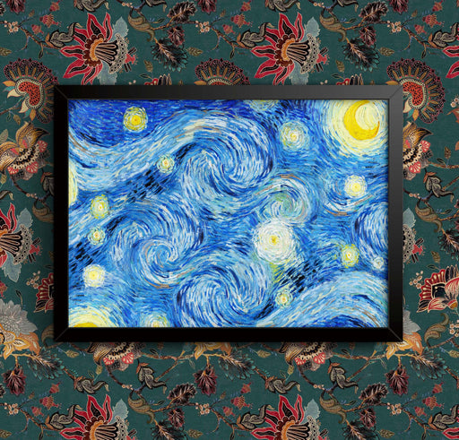 Starry Night Print: Van Gogh Famous Painting Reproduction, Framed or Unframed wall art poster – printed in Yorkshire