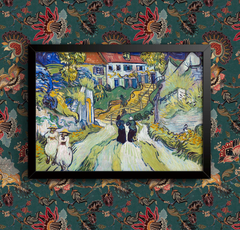 Van Gogh Village Street Print: Auvers Old Master Reproduction, Framed/Unframed wall art poster – printed in Yorkshire