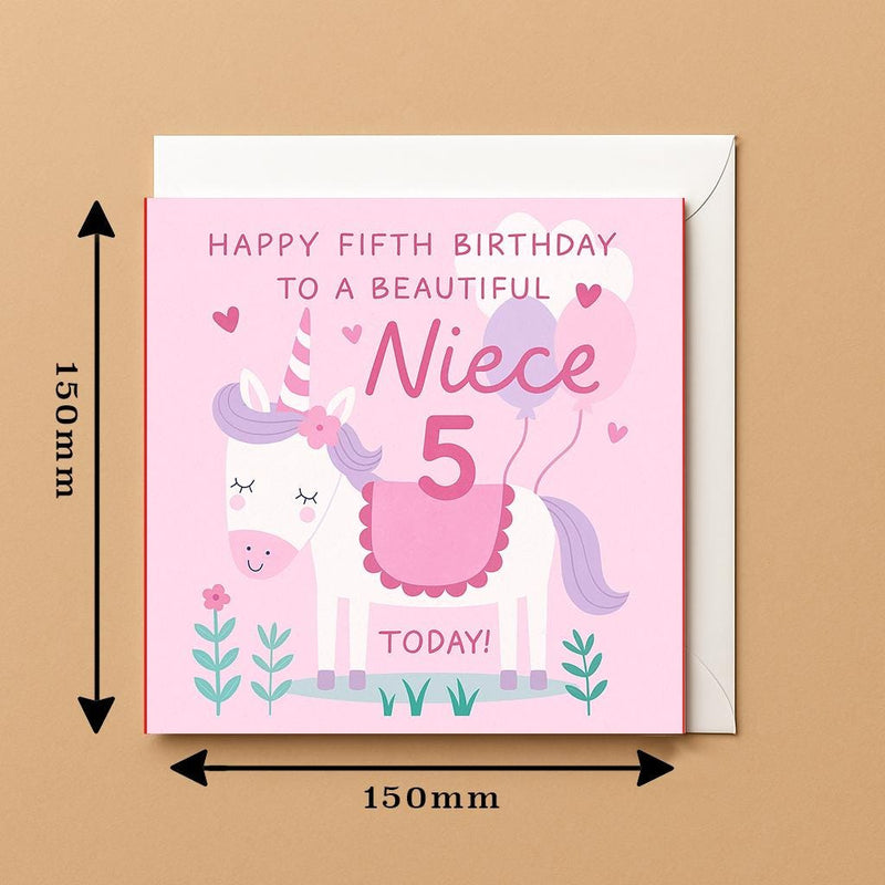 Personalized Unicorn Birthday Card: Handmade Pink Greeting Card