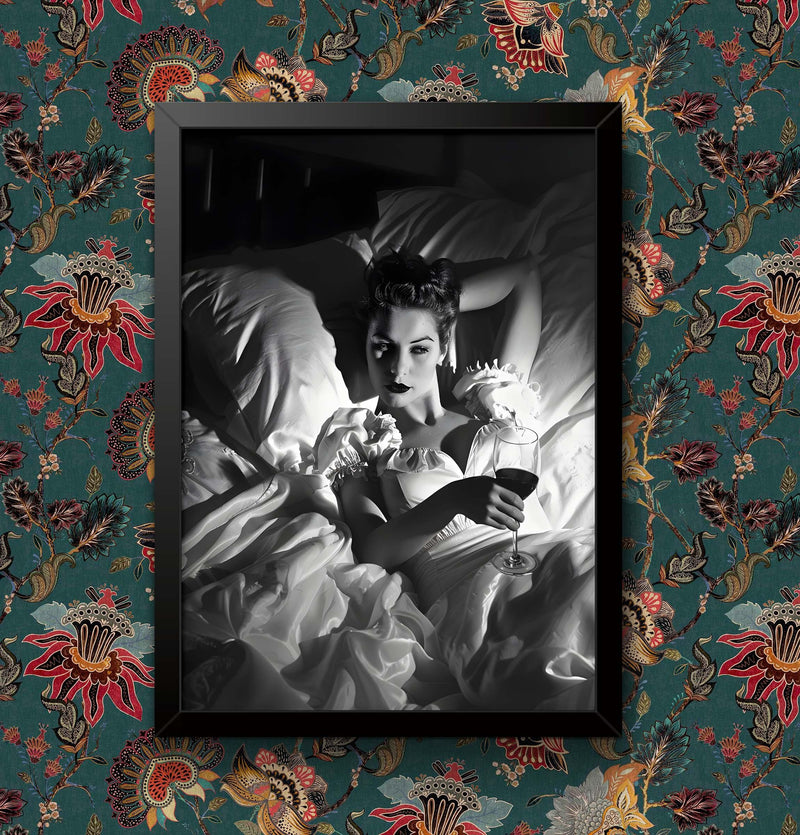 Girl on Bed Print: Funny Home Decor Wall Art, Various Sizes wall art poster – printed in Yorkshire