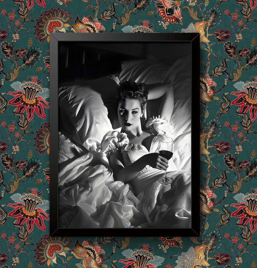 Girl on Bed Print: Funny Home Decor Wall Art, Various Sizes wall art poster – printed in Yorkshire