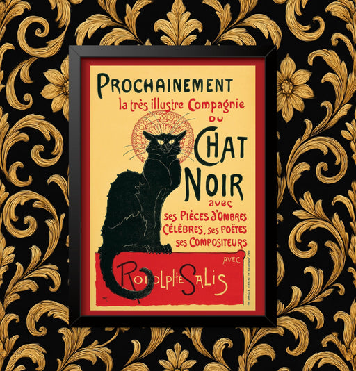 Le Chat Noir Print Vintage Cat Bar Wall Art Poster, Framed or Unframed, multiple Sizes, Travel Railway Decor wall art poster – printed in Yorkshire