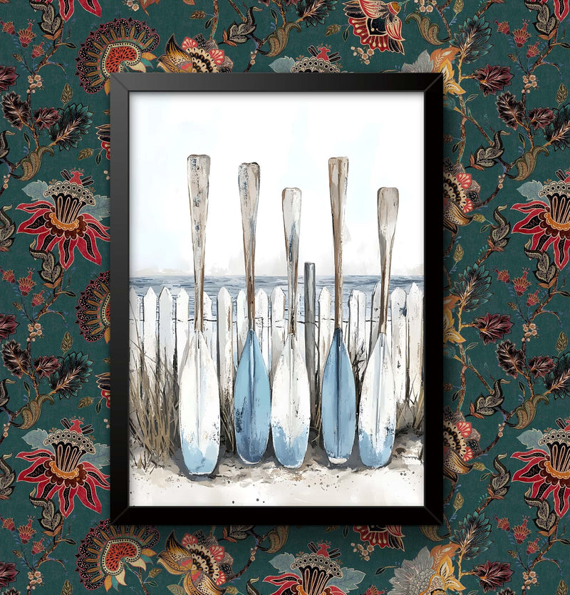 Boat Oars Art Print: Coastal Wall Decor, Framed or Unframed wall art poster – printed in Yorkshire