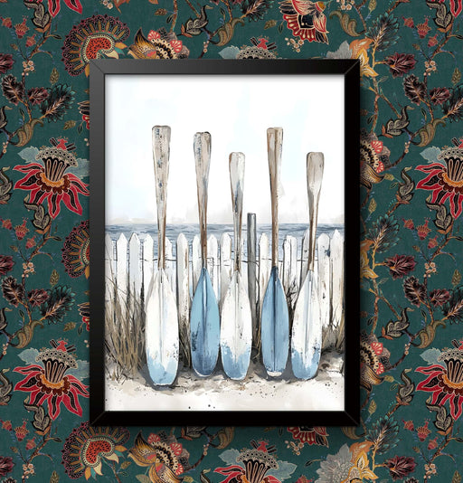 Boat Oars Art Print: Coastal Wall Decor, Framed or Unframed wall art poster – printed in Yorkshire