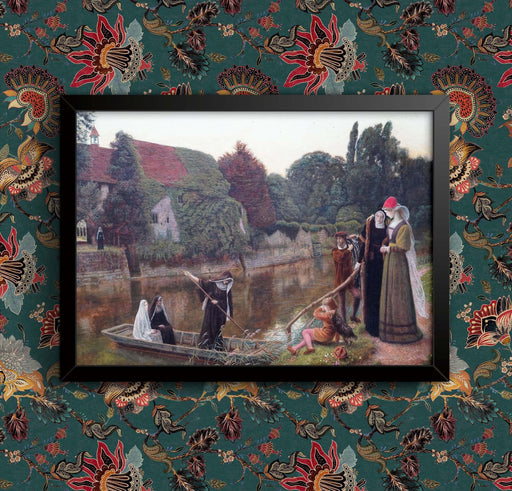 Arthur Hughes Painting: The Convent Boat Framed Poster Art wall art poster – printed in Yorkshire
