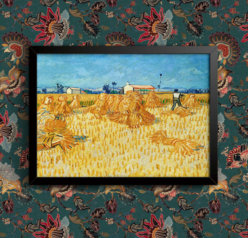 Van Gogh Wheat Stacks Print: Framed or Unframed Reproduction Poster wall art poster – printed in Yorkshire