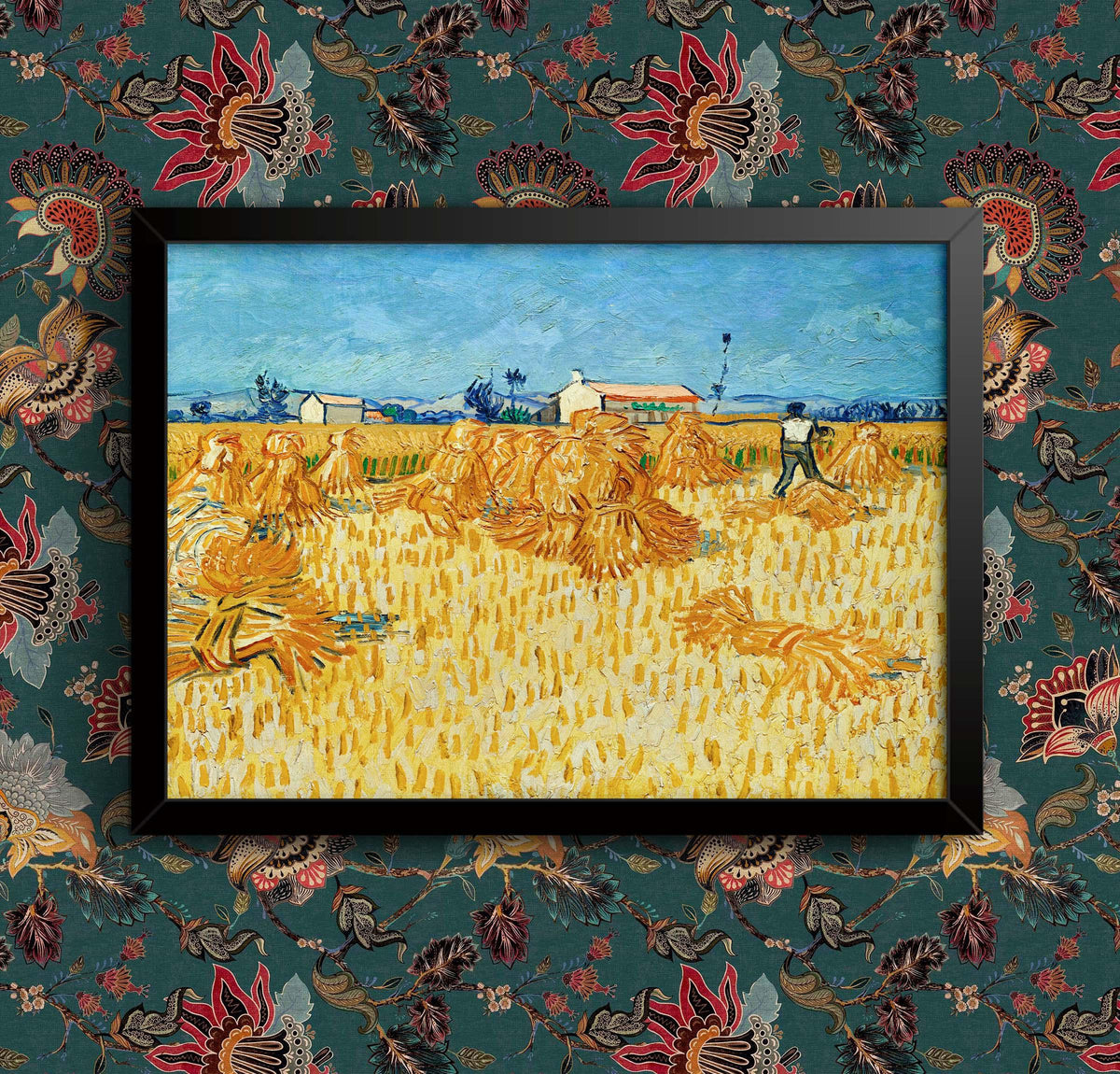 Van Gogh Wheat Stacks Print: Framed or Unframed Reproduction Poster ...