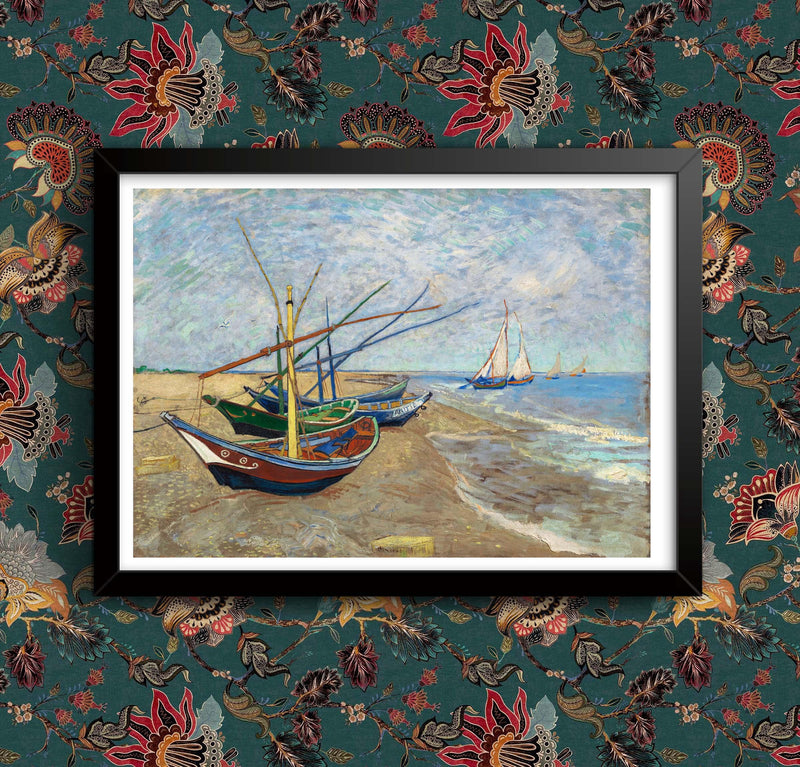 Van Gogh 'Fishing Boats on the Beach' Poster: Fine Art Print wall art poster – printed in Yorkshire