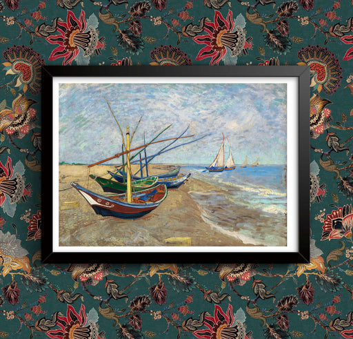 Van Gogh 'Fishing Boats on the Beach' Poster: Fine Art Print wall art poster – printed in Yorkshire