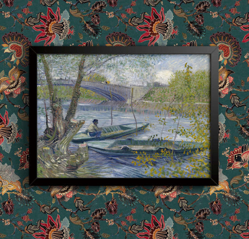 Van Gogh Print: Fishing in Spring, Pont de Clichy - Reproduction Poster wall art poster – printed in Yorkshire