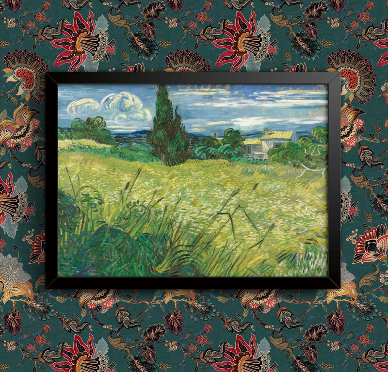 Van Gogh Green Field Framed Poster: Old Master Reproduction wall art poster – printed in Yorkshire