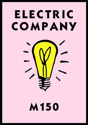 Monopoly Water Works Poster available in  Various Sizes and colours Framed Unframed Wall Art Deco Minimalist Home Decor House Gift Idea