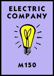 Monopoly Water Works Poster available in  Various Sizes and colours Framed Unframed Wall Art Deco Minimalist Home Decor House Gift Idea