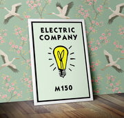 Monopoly Water Works Poster available in  Various Sizes and colours Framed Unframed Wall Art Deco Minimalist Home Decor House Gift Idea