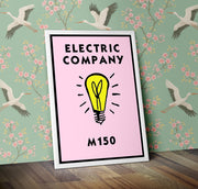 Monopoly Water Works Poster available in  Various Sizes and colours Framed Unframed Wall Art Deco Minimalist Home Decor House Gift Idea