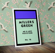 Personalised Monopoly Street Name Print Poster  Various Sizes Framed Unframed Custom Wall Art Deco Minimalist Home Decor House Gift Idea