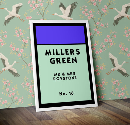 Personalised Monopoly Street Name Print Poster  Various Sizes Framed Unframed Custom Wall Art Deco Minimalist Home Decor House Gift Idea