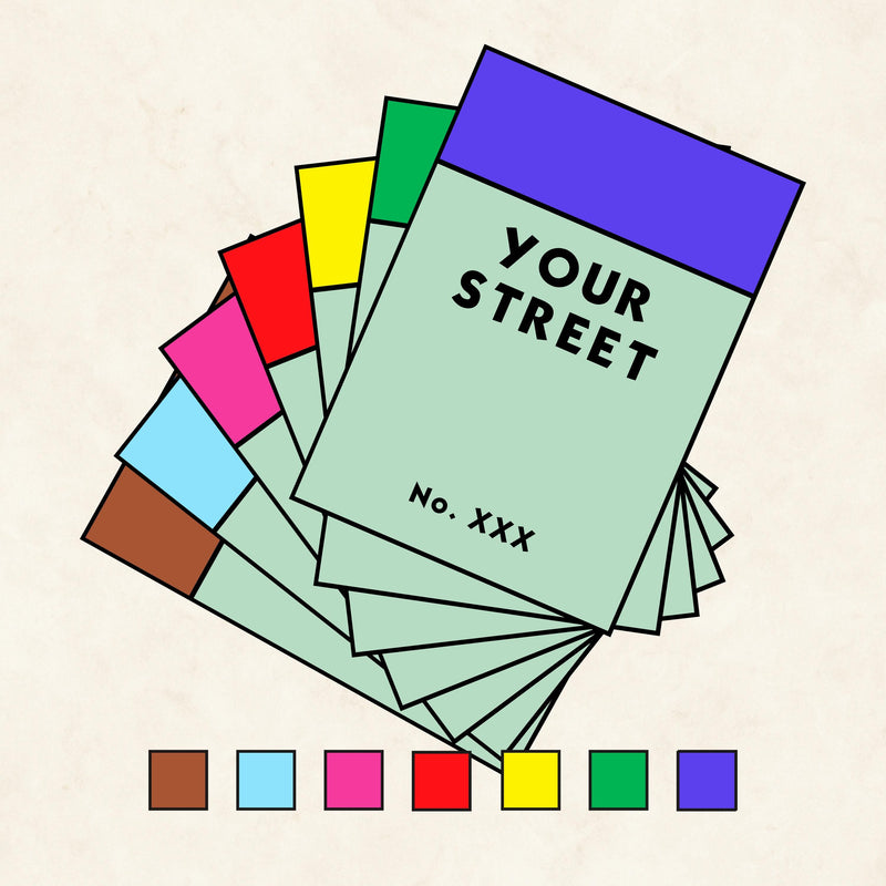 Personalised Monopoly Street Name Print Poster  Various Sizes Framed Unframed Custom Wall Art Deco Minimalist Home Decor House Gift Idea