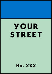 Personalised Monopoly Street Name Print Poster  Various Sizes Framed Unframed Custom Wall Art Deco Minimalist Home Decor House Gift Idea