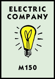 Monopoly Water Works Poster available in  Various Sizes and colours Framed Unframed Wall Art Deco Minimalist Home Decor House Gift Idea