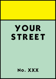 Personalised Monopoly Street Name Print Poster  Various Sizes Framed Unframed Custom Wall Art Deco Minimalist Home Decor House Gift Idea