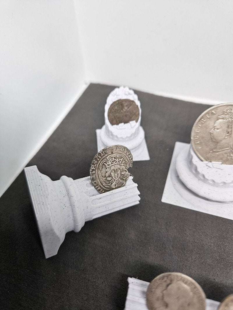 Roman Column Coin Display Stands: 3D Printed Archaeology Gift - Set of 5
