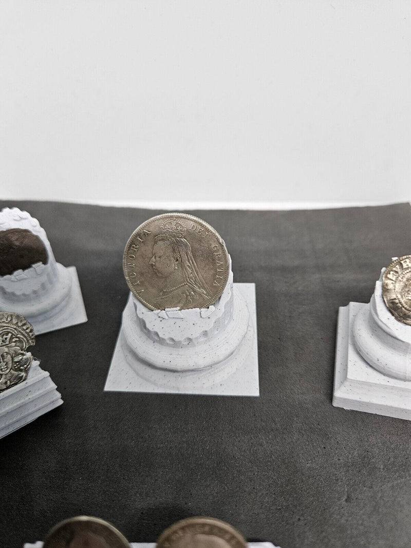 Roman Column Coin Display Stands: 3D Printed Archaeology Gift - Set of 5