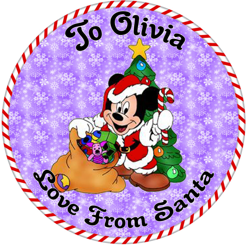 24 x Christmas Present personalised stickers Various options 45mm